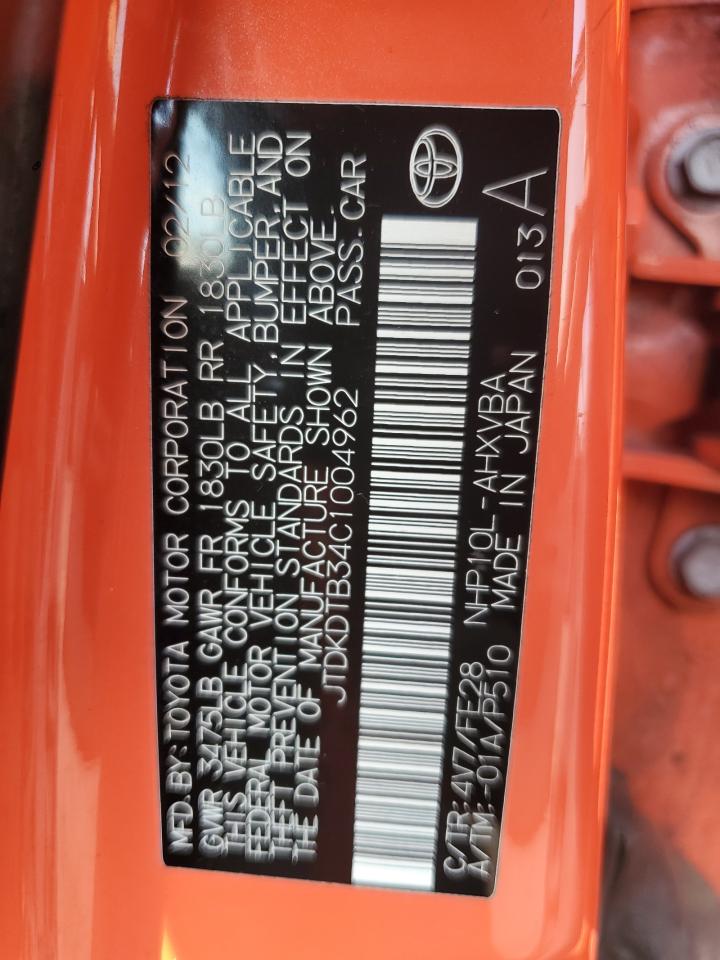 JTDKDTB34C1004962 2012 Toyota Prius C