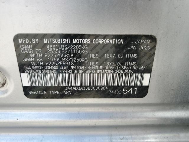 2020 MITSUBISHI OUTLANDER - JA4AD3A30LJ000964