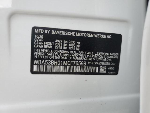 VIN WBA53BH01MCF76598 2021 BMW 5 Series, 530 I no.12