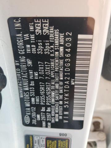 2013 Kia Sorento Lx VIN: 5XYKTDA21DG364032 Lot: 61549054