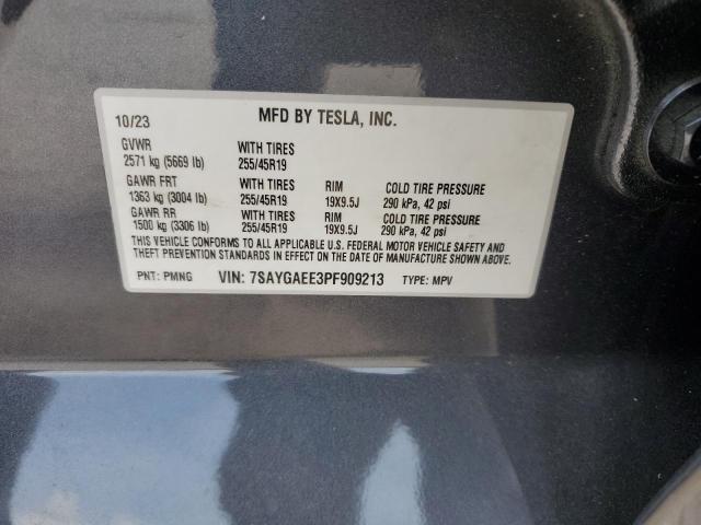 2023 Tesla Model Y VIN: 7SAYGAEE3PF909213 Lot: 62005004