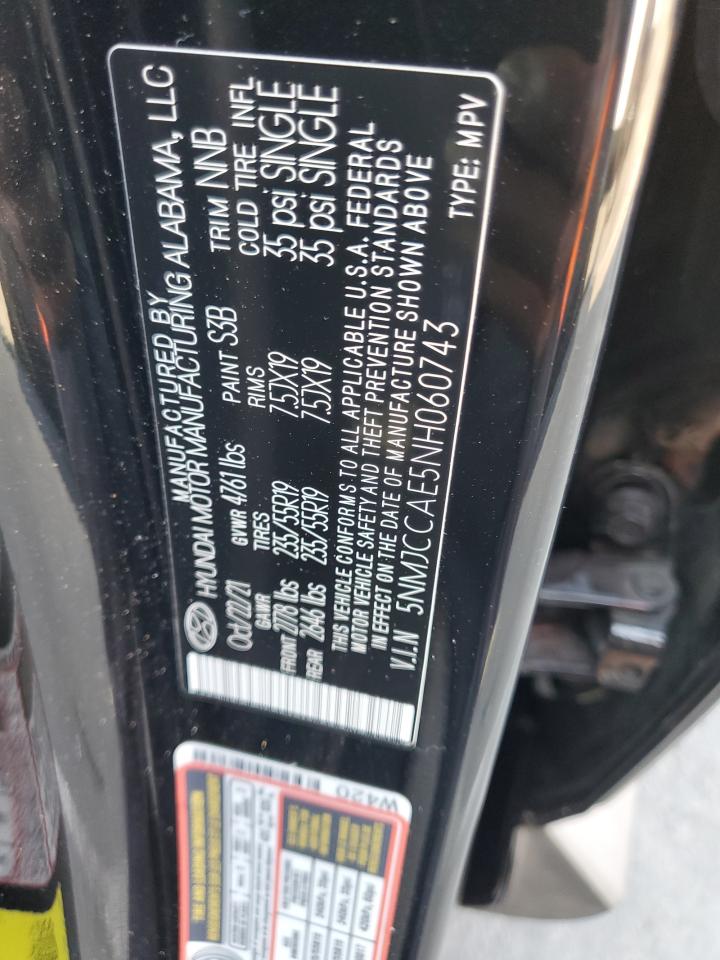 5NMJCCAE5NH060743 2022 Hyundai Tucson Sel