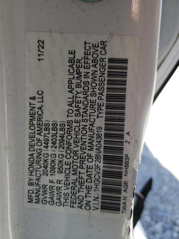 1HGCV3F28NA043819 Honda Accord HYB 12