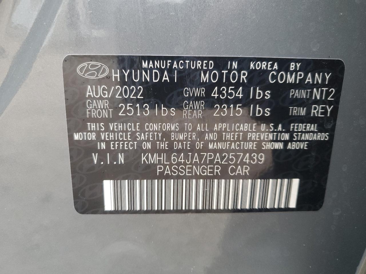 KMHL64JA7PA257439 2023 Hyundai Sonata Sel