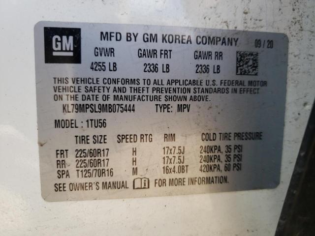 2021 CHEVROLET TRAILBLAZE - KL79MPSL9MB075444