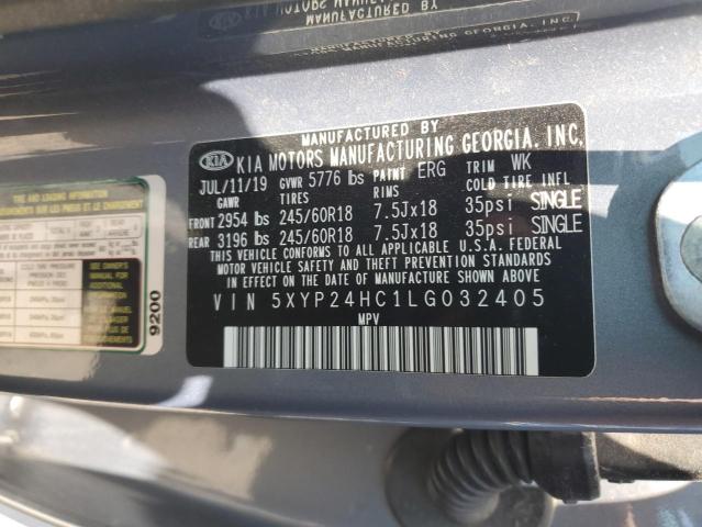 2020 Kia Telluride Lx VIN: 5XYP24HC1LG032405 Lot: 61913654