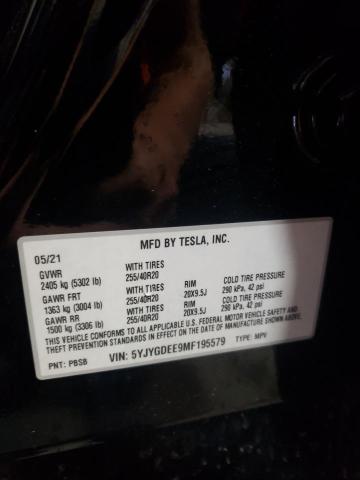 2021 TESLA MODEL Y - 5YJYGDEE9MF195579