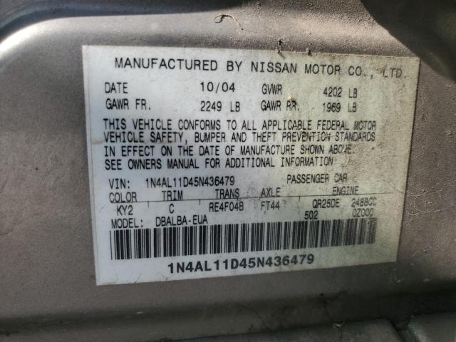 2005 Nissan Altima S VIN: 1N4AL11D45N436479 Lot: 61843164