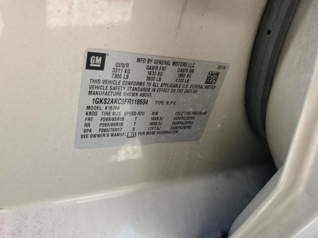 2015 GMC YUKON SLE 1GKS2AKC5FR118604