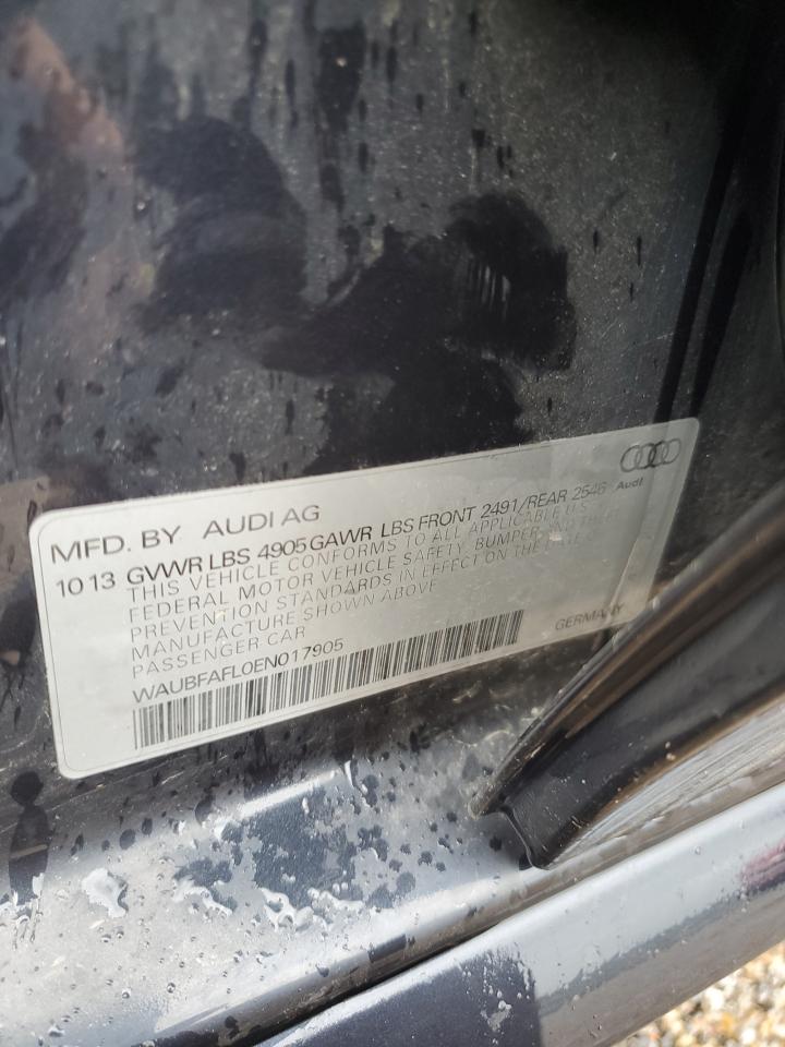 WAUBFAFL0EN017905 2014 Audi A4 Premium