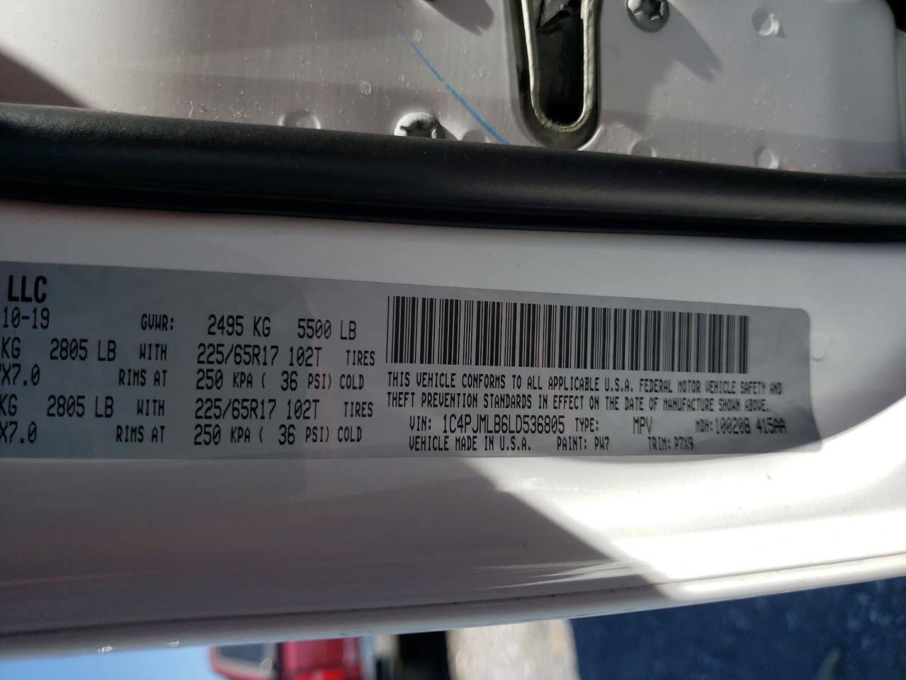 1C4PJMLB6LD536805 2020 Jeep Cherokee Latitude Plus