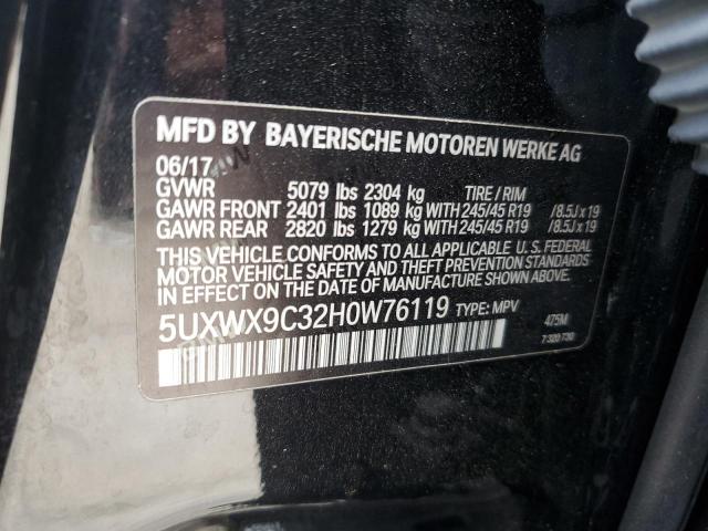 VIN 5UXWX9C32H0W76119 2017 BMW X3 no.14