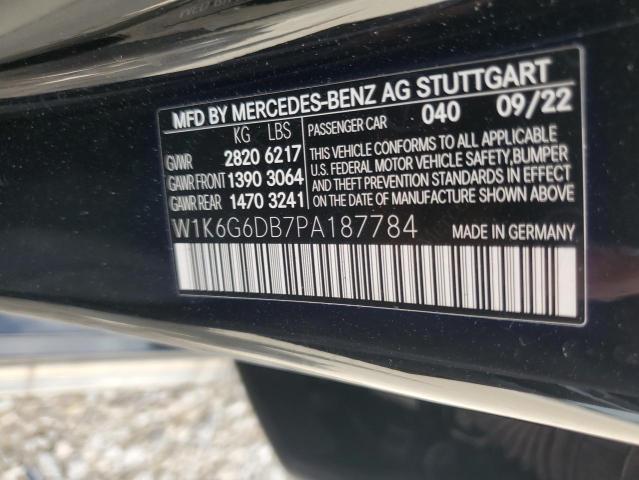 2023 Mercedes-Benz S 500 4Matic VIN: W1K6G6DB7PA187784 Lot: 61382514