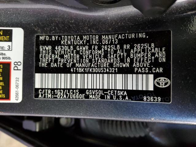 VIN 4T1BK1FK9DU534321 2013 Toyota Camry, SE no.13