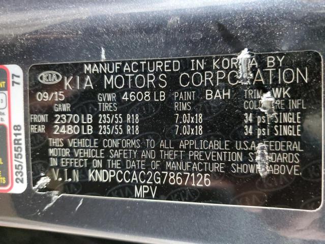 2016 KIA SPORTAGE E - KNDPCCAC2G7867126