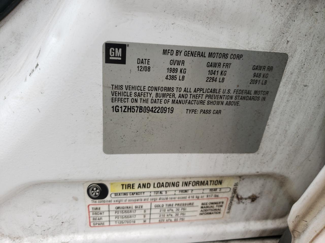 1G1ZH57B094220919 2009 Chevrolet Malibu 1Lt