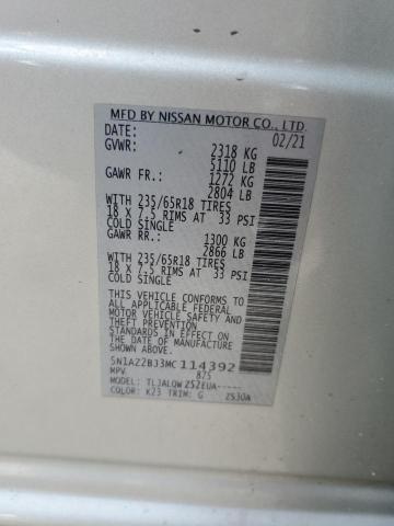 2021 NISSAN MURANO SV - 5N1AZ2BJ3MC114392