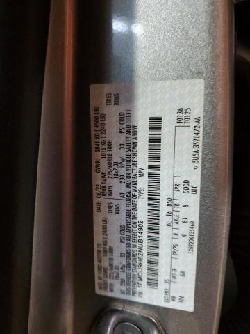 2022 Ford Escape Sel VIN: 1FMCU9H62NUB14902 Lot: 62854264