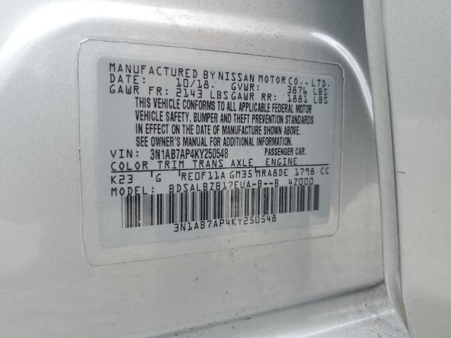 2019 NISSAN SENTRA S - 3N1AB7AP4KY250548