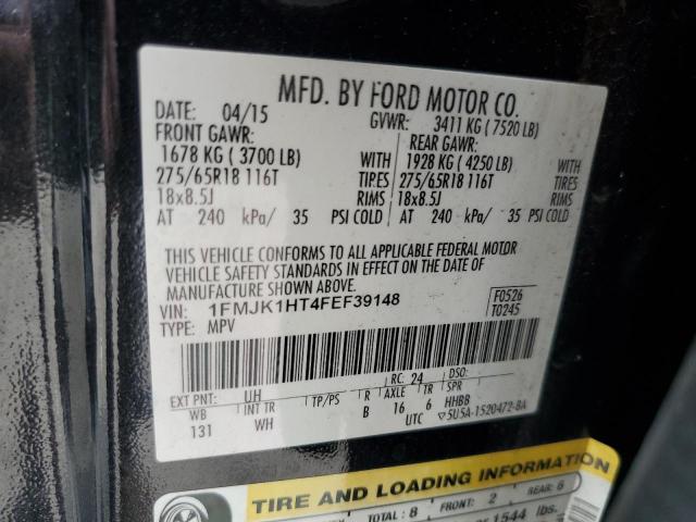 2015 Ford Expedition El Xlt VIN: 1FMJK1HT4FEF39148 Lot: 62666614