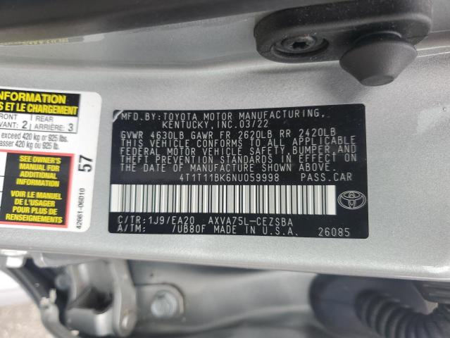 4T1T11BK6NU059998 2022 TOYOTA CAMRY - Image 12