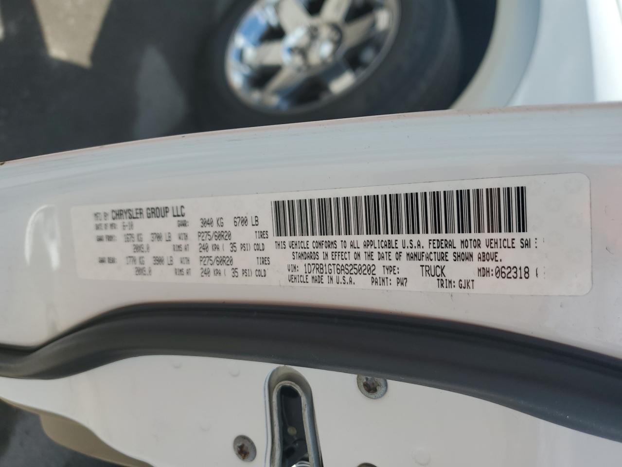 1D7RB1GT6AS250202 2010 Dodge Ram 1500