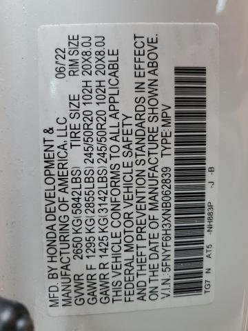 2022 HONDA PILOT SPOR - 5FNYF6H3XNB062839