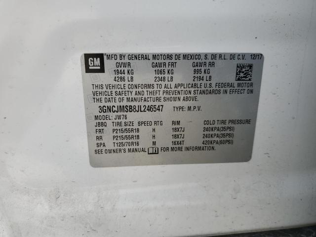 2018 CHEVROLET TRAX PREMI 3GNCJMSB8JL246547