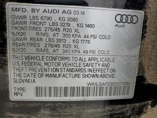 2014 Audi Q7 Premium Plus VIN: WA1LGAFE3ED017094 Lot: 61018584