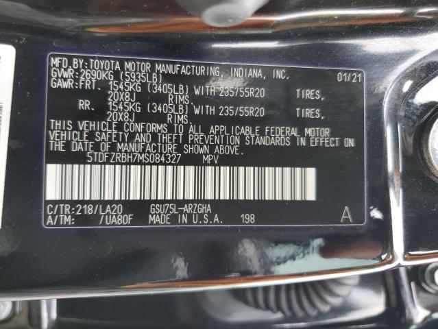 2021 TOYOTA HIGHLANDER - 5TDFZRBH7MS084327