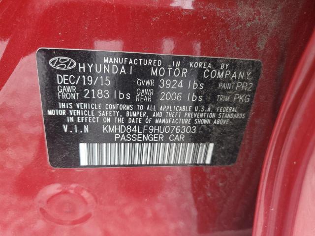 2017 HYUNDAI ELANTRA SE - KMHD84LF9HU076303