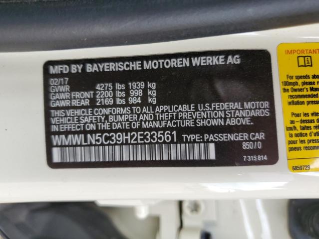 2017 MINI COOPER CLU - WMWLN5C39H2E33561