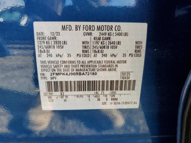 2024 Ford Edge Sel VIN: 2FMPK4J96RBA72180 Lot: 61390394