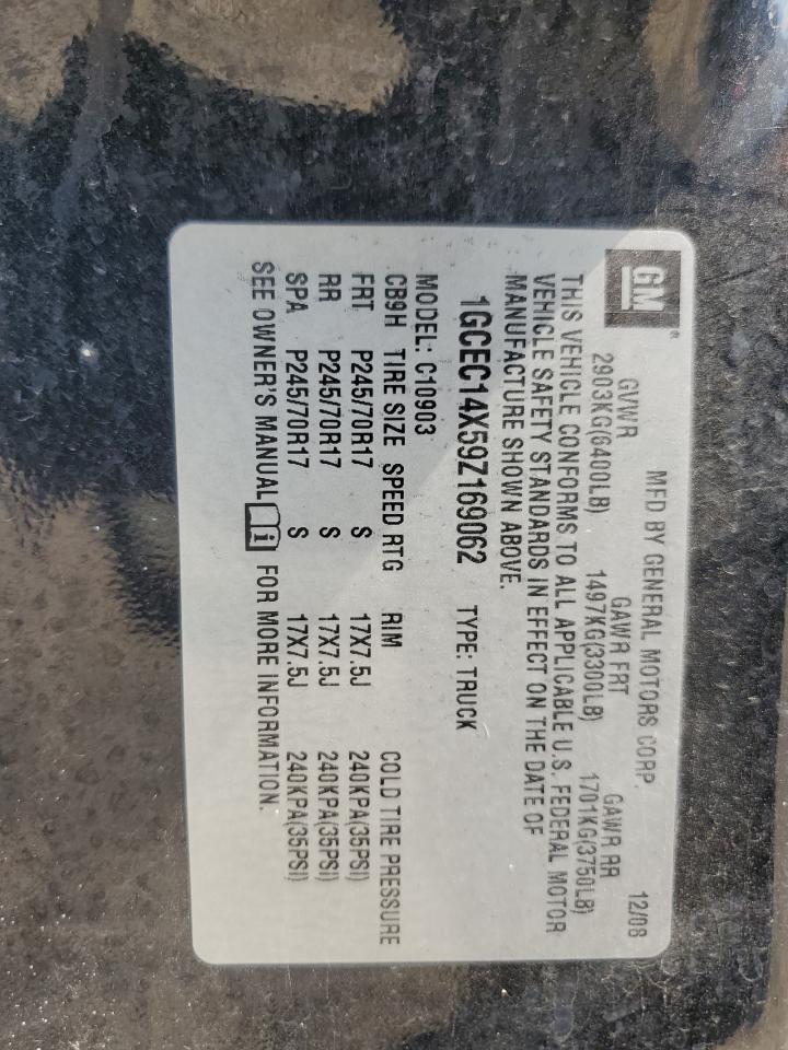 1GCEC14X59Z169062 2009 Chevrolet Silverado C1500