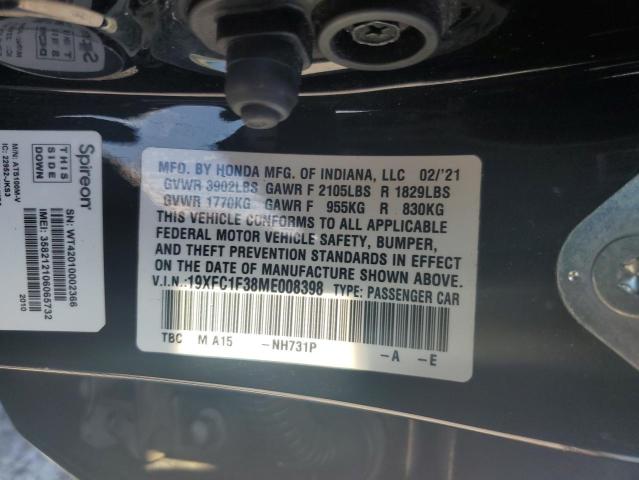 2021 HONDA CIVIC EX - 19XFC1F38ME008398
