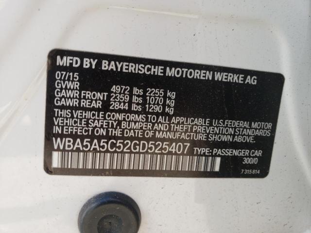 VIN WBA5A5C52GD525407 2016 BMW 5 Series, 528 I no.12