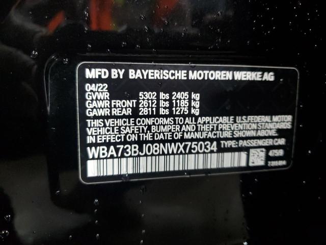 VIN WBA73BJ08NWX75034 2022 BMW 5 Series, 540 XI no.13