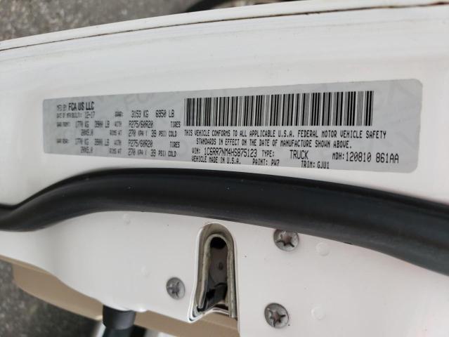 2017 Ram 1500 Laramie VIN: 1C6RR7NM4HS875123 Lot: 62410454