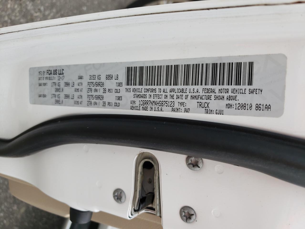 1C6RR7NM4HS875123 2017 Ram 1500 Laramie