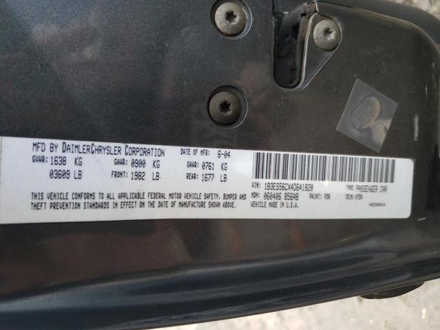 2004 Dodge Neon Sxt VIN: 1B3ES56CX4D641820 Lot: 61618134