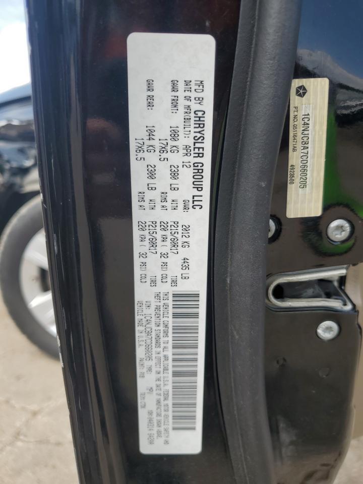 1C4NJCBA7CD660205 2012 Jeep Compass Sport