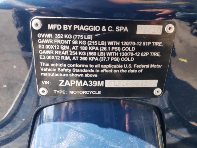 2020 VESPA GTS 300 ZAPMA39M8L5100441