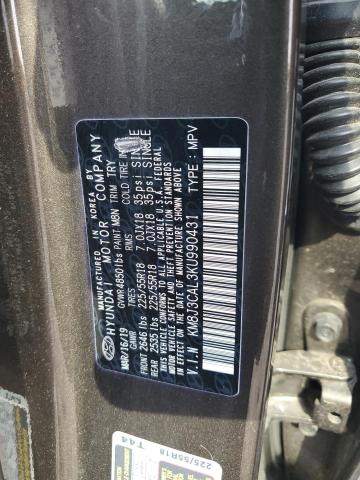 2019 Hyundai Tucson Limited VIN: KM8J3CAL3KU990431 Lot: 62408854