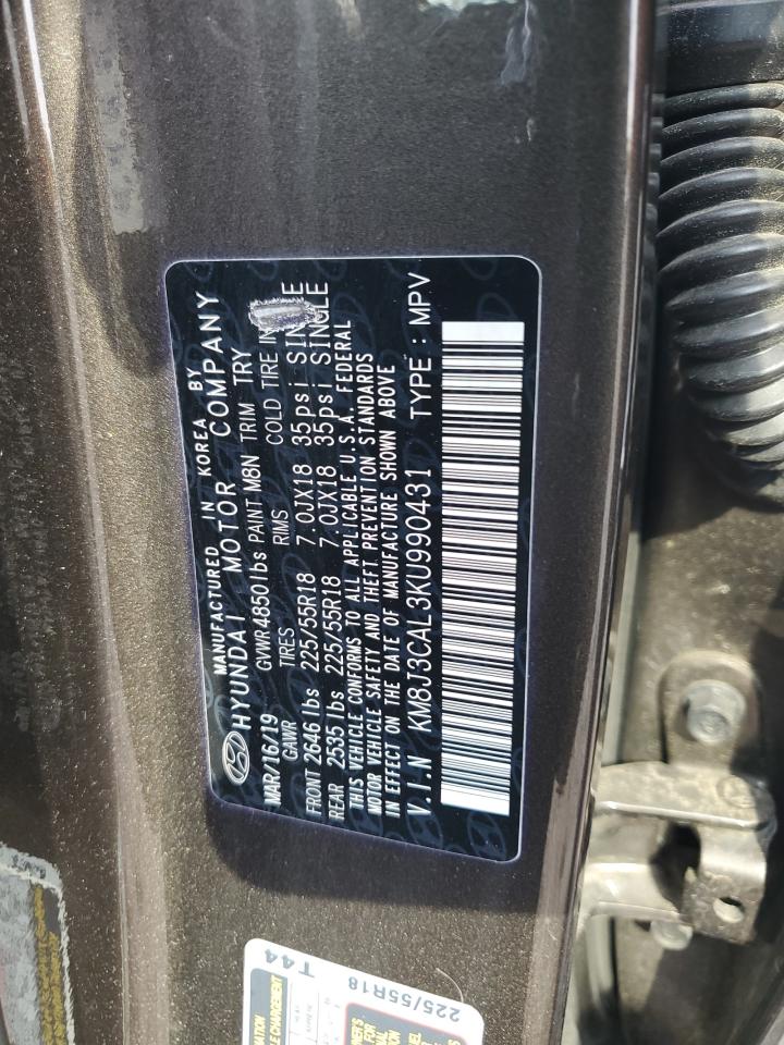 KM8J3CAL3KU990431 2019 Hyundai Tucson Limited