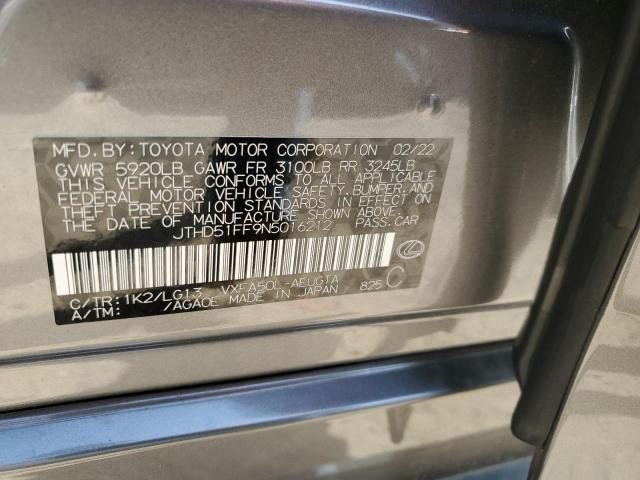 2022 LEXUS LS 500 BAS JTHD51FF9N5016212