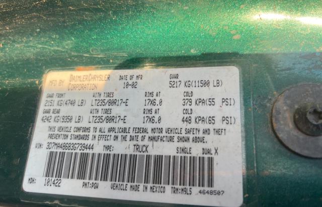 2003 Dodge Ram 3500 St VIN: 3D7MA48683G739444 Lot: 62330324