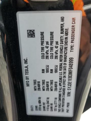 2021 TESLA MODEL 3 - 5YJ3E1EB3MF048999