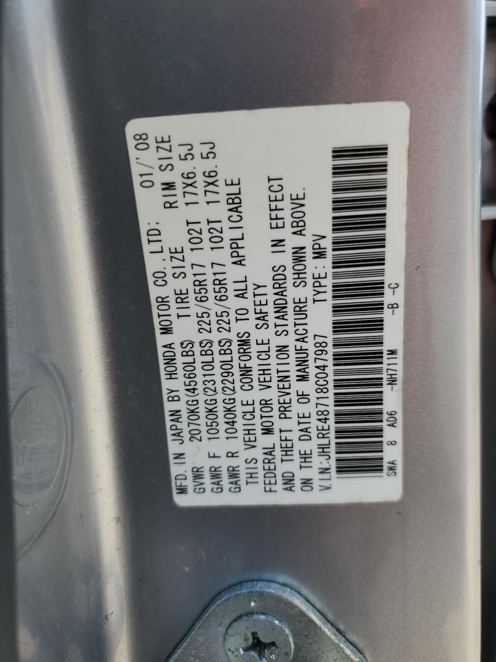 JHLRE48718C047987 2008 Honda Cr-V Exl
