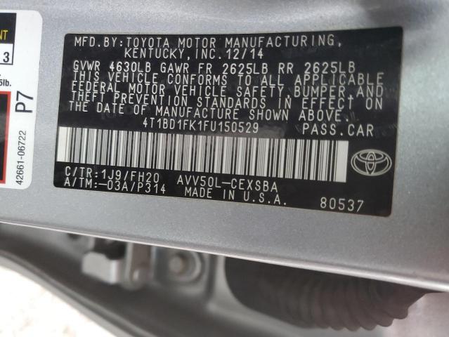 VIN 4T1BD1FK1FU150529 2015 Toyota Camry, Hybrid no.12