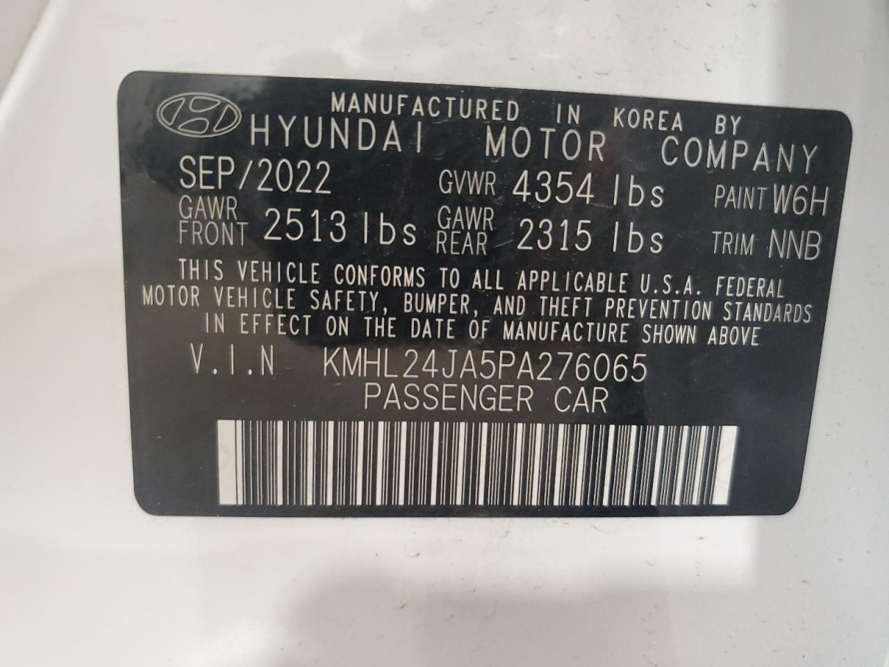KMHL24JA5PA276065 2023 Hyundai Sonata Se